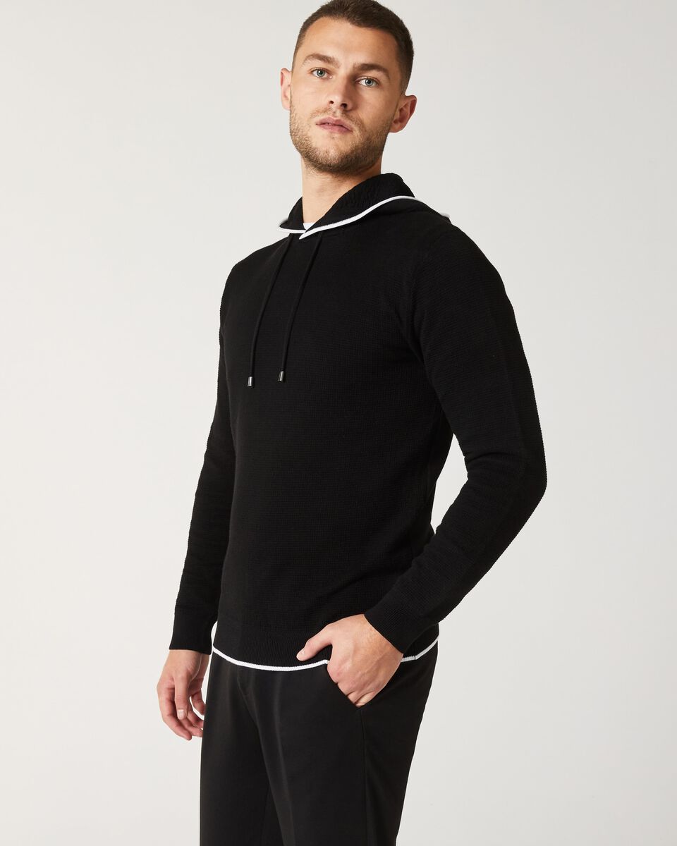 Mens Black Knit Hoodle 